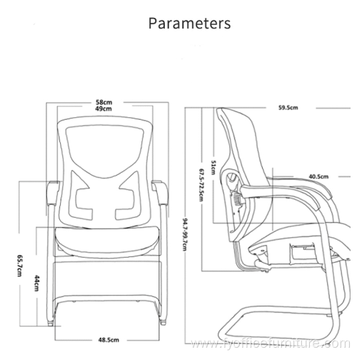 EX-factory price Ergonomics Fabric mesh office chair meeting armrest chairs